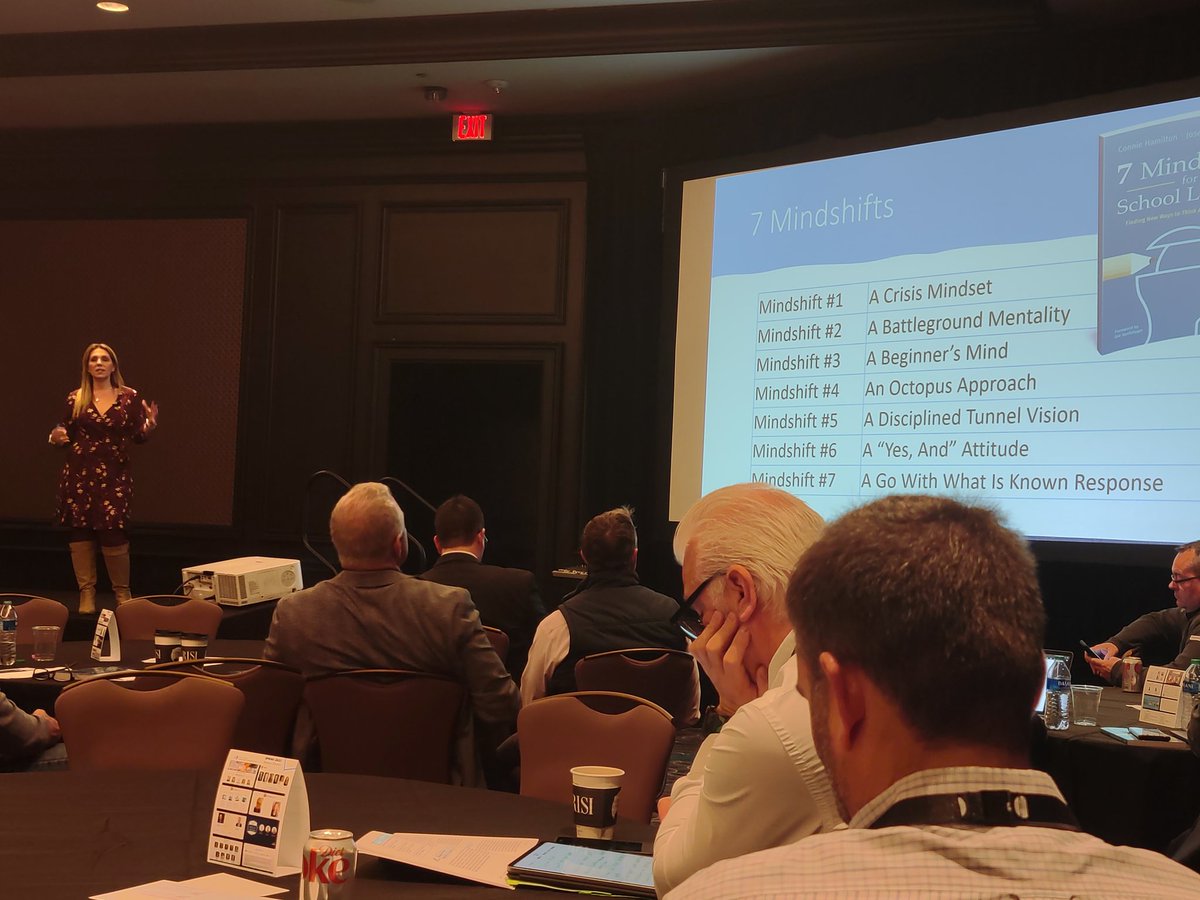 DrPenK's tweet photo. Attending day two of Superintendents Leadership Forum listening to @conniehamilton discuss "7 Mindshifts for School Leaders" - Openness to learning new things; Learning never stops! #Leadership https://t.co/Tnx1YswGm4