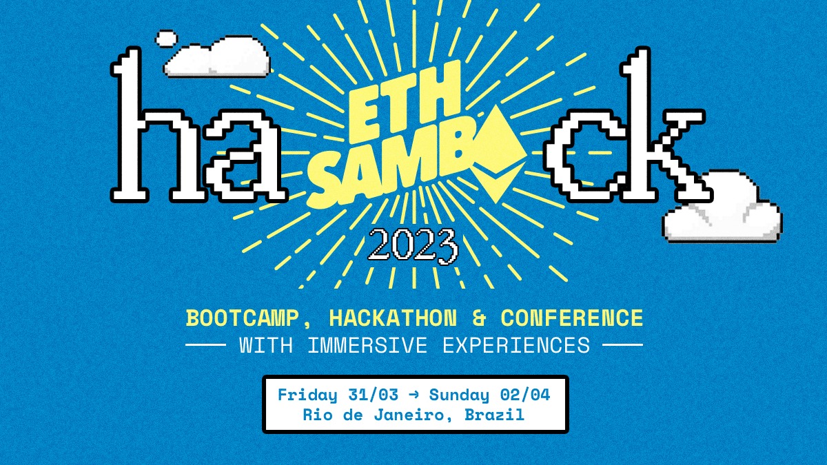 Save the date! Today is the start of something BIG for ETHSamba. From the 31st of March to the 2nd of April, our 1st bootcamp, hackathon with 1 day of conference will take place in Rio de Janeiro 🇧🇷. Get ready to hack smart contracts and build with the Brazilian community! 👇
1/3