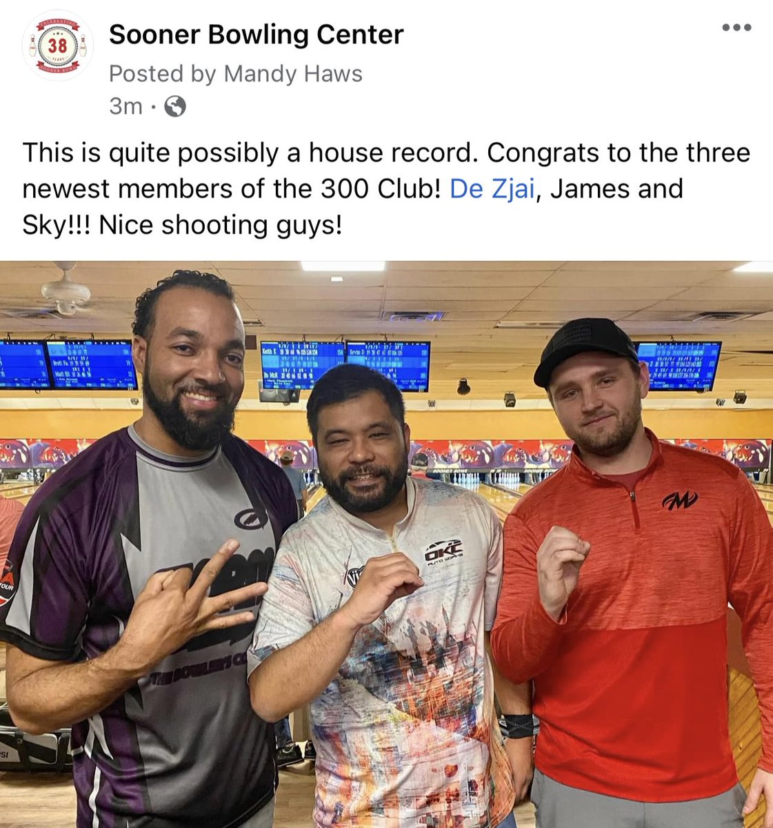 House league record last night! 300 x 3! #bowlingrocks