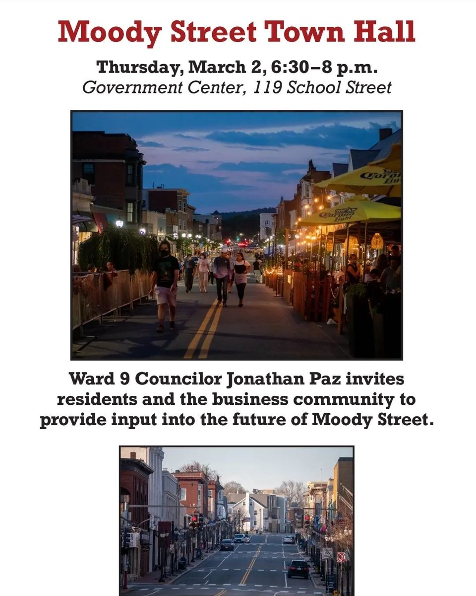 City Of Waltham on Twitter "Ahead of the decision for another year of the Moody St shutdown