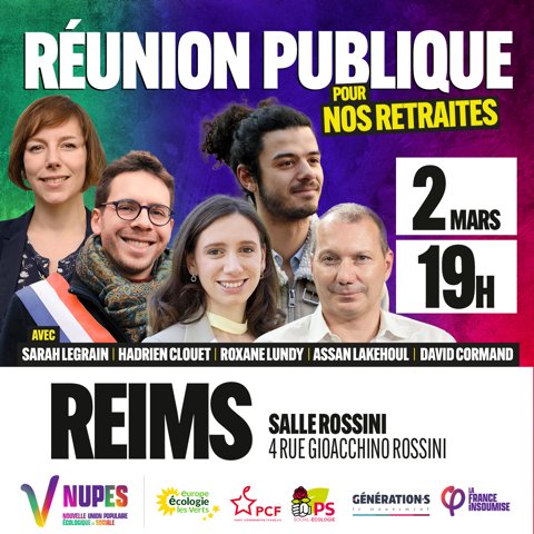 HadrienClouet's tweet photo. Ce soir, tout le monde à #Reims ✊️

Ne soyez pas comme @olivierdussopt : comprenez la #ReformedesRetraites !

Puis donnez votre avis le #7mars en bloquant tout.
Ils veulent la start-up nation ? On est le service clientèle, et on est énervé ! https://t.co/iKPlUr0IHK