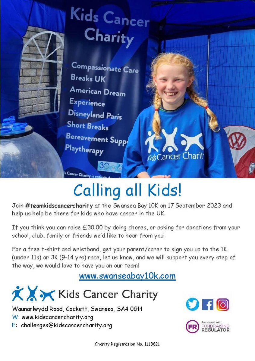 #teamkidscancercharity #kidswithcancer #swanseabay10k #charityfundraising