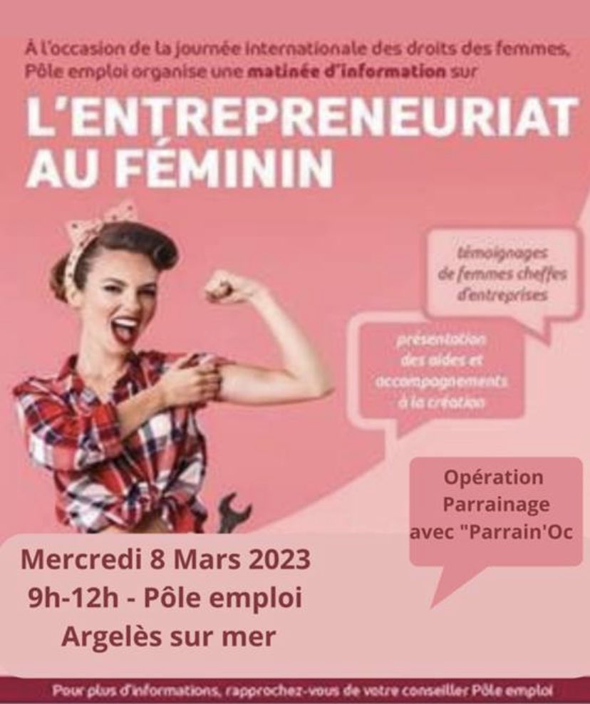 ÉVÉNEMENT POLE EMPLOI ARGELES/MER J-7
#poleemploiargeles se déroulera mercredi 8 mars une rencontre entre nos futures créatrices d’entreprise et les acteurs de la création d’entreprise du bassin d’Argeles/mer. 
#cfc #polemploi #cappoleentrepreneurial #initiativespayscatalan