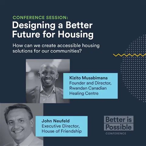 Today, our Founder & Executive Director @KizitoBM is @OverlapAssoc ‘s #BetterIsPossible Conf. , joined (on Stage) by John Neufeld, Executive Director of @houseoffriendshipwr, & Jamie Shipley, Program Development Specialist with @CMHC_SCHL 

Register here; pheedloop.com/register/thebe…