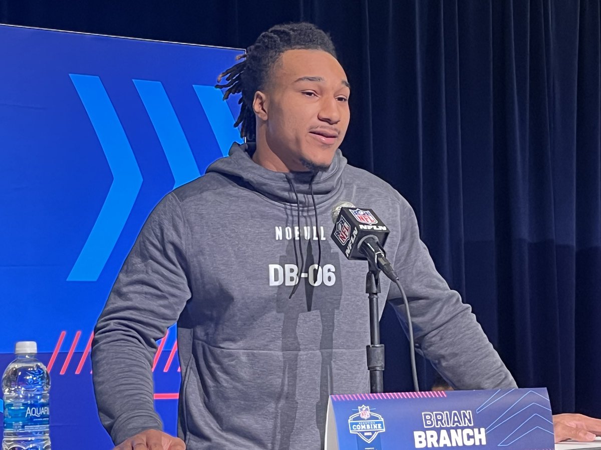 BowTieSportsGuy's tweet photo. Alabama CB Brian Branch (Sandy Creek High) is meeting with the #Falcons tonight. https://t.co/H0uQg8QRck