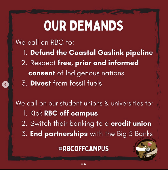 📣📢📣Today students at 12 universities across Canada are staging protests on campus, calling on <a href="/RBC/">RBC</a> to stop funding fossil fuel projects.

RBC is Canada’s largest funder of fossil fuels, and the fifth largest in the world‼️

#RBCoffCampus