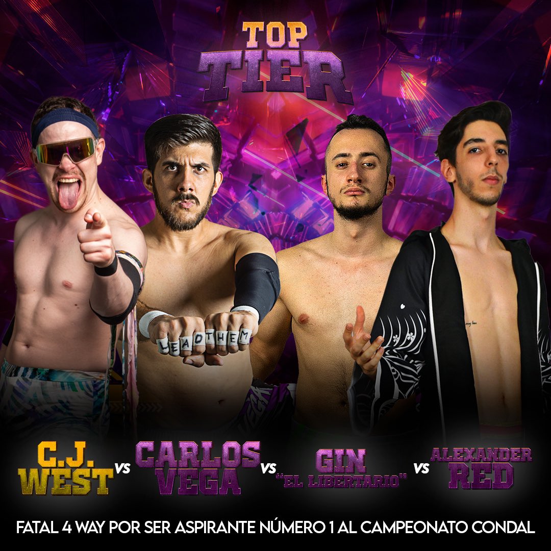 RESIST: TOP TIER 🤯
🗓 Sábado 4 de Marzo

@CJWest_ 🆚 @CarlosVegaPW 🆚 @genismas98 🆚 @alejandro0301 

‼️Oportunidad para luchar por el Campeonato Condal‼️

📍Espai Jove Les Basses | L5 - Vilapicina
🚪 Apertura de puertas a las 17:30
🤼‍♂️ Show de 18:00 a 20:30
🎟 Entrada Inversa