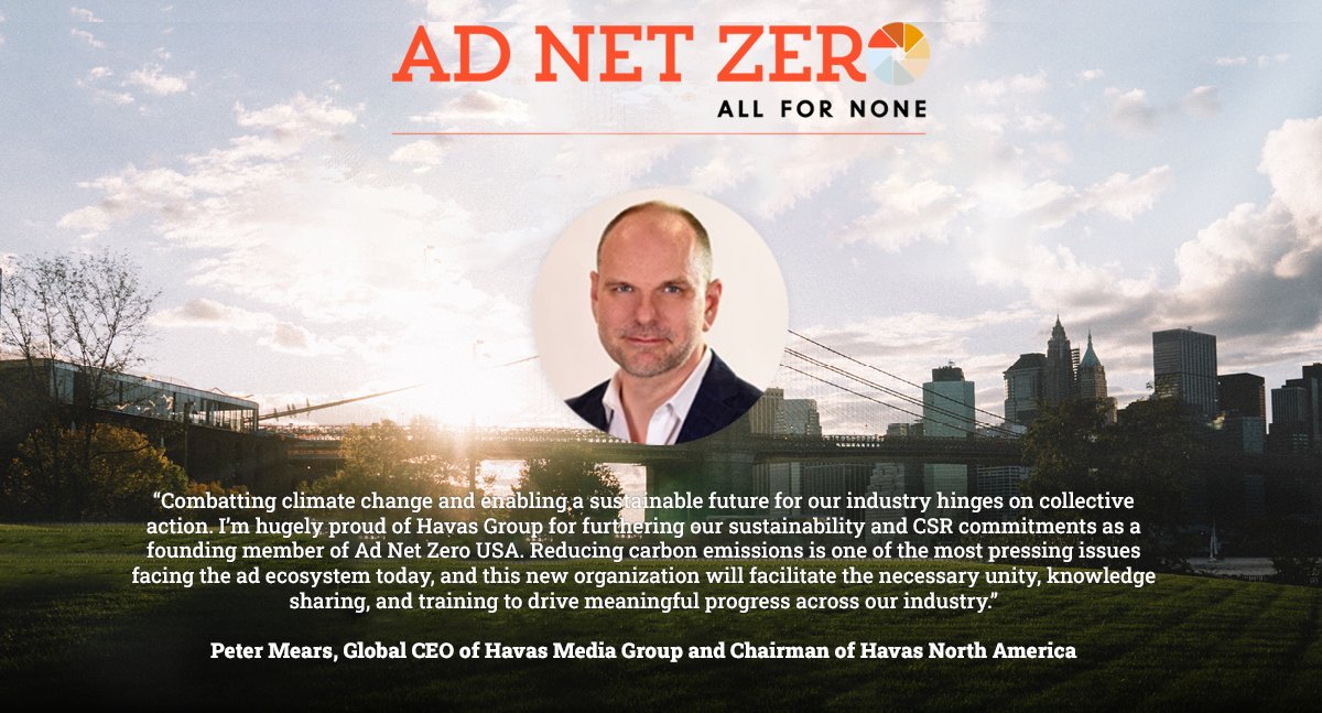 Havas's tweet image. Havas Group furthers its #sustainability and CSR commitments as a founding member of #adnetzero USA. This new organization will facilitate the necessary unity, knowledge sharing, and training to drive meaningful progress across the #advertising industry. 
#HavasPositiveImpact