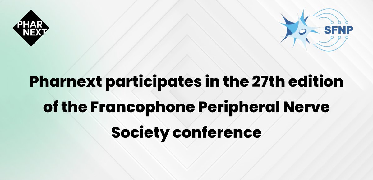 Pharnext's tweet photo. @Pharnext supports and participates in the 27th Francophone Peripheral Nerve Society event (#SFNP) on March 10-11, 2023.
We'll host a booth to talk about our #PXT3003 in pivotal Phase 3 clinical development in #charcotmarietooth.
Read our press release: https://t.co/KRGmbzcISg https://t.co/lQLHZFDrWd