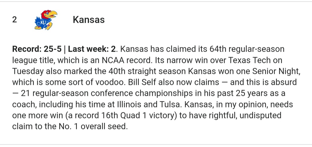 #JayhawkNation looking great going into #MarchMadness. 🏀