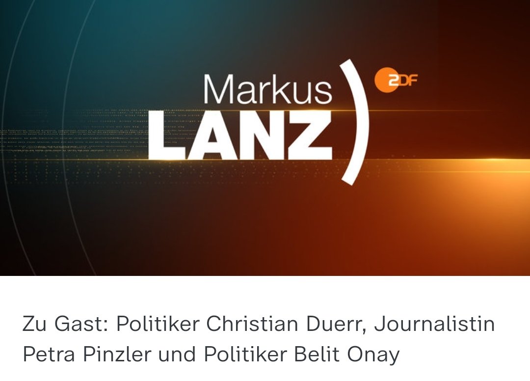 Markus__Lanz's tweet image. 📺23:15 Uhr: Markus #lanz

Mit den folgenden Gästen:

@PPinzler , @christianduerr und @BelitOnay