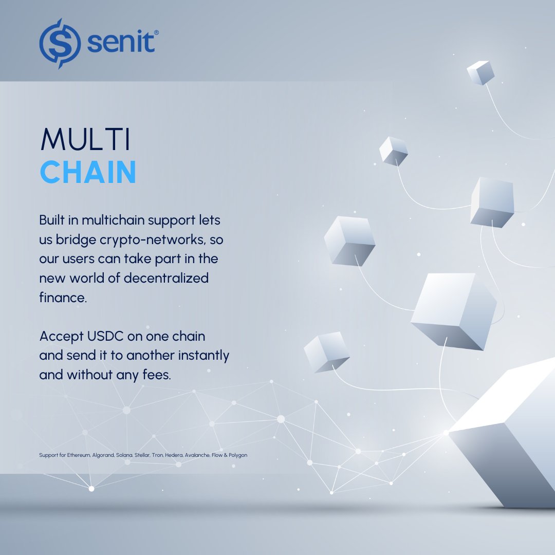 senitwallet's tweet image. Unlock the full potential of crypto with Senit&apos;s multi-chain wallet! Connect to multiple blockchains and manage all your crypto in one place 💻💰 
#Senit  #MultiChainSupport #CryptoWallet #USDC #multichain #blockchain #cryptocurrency