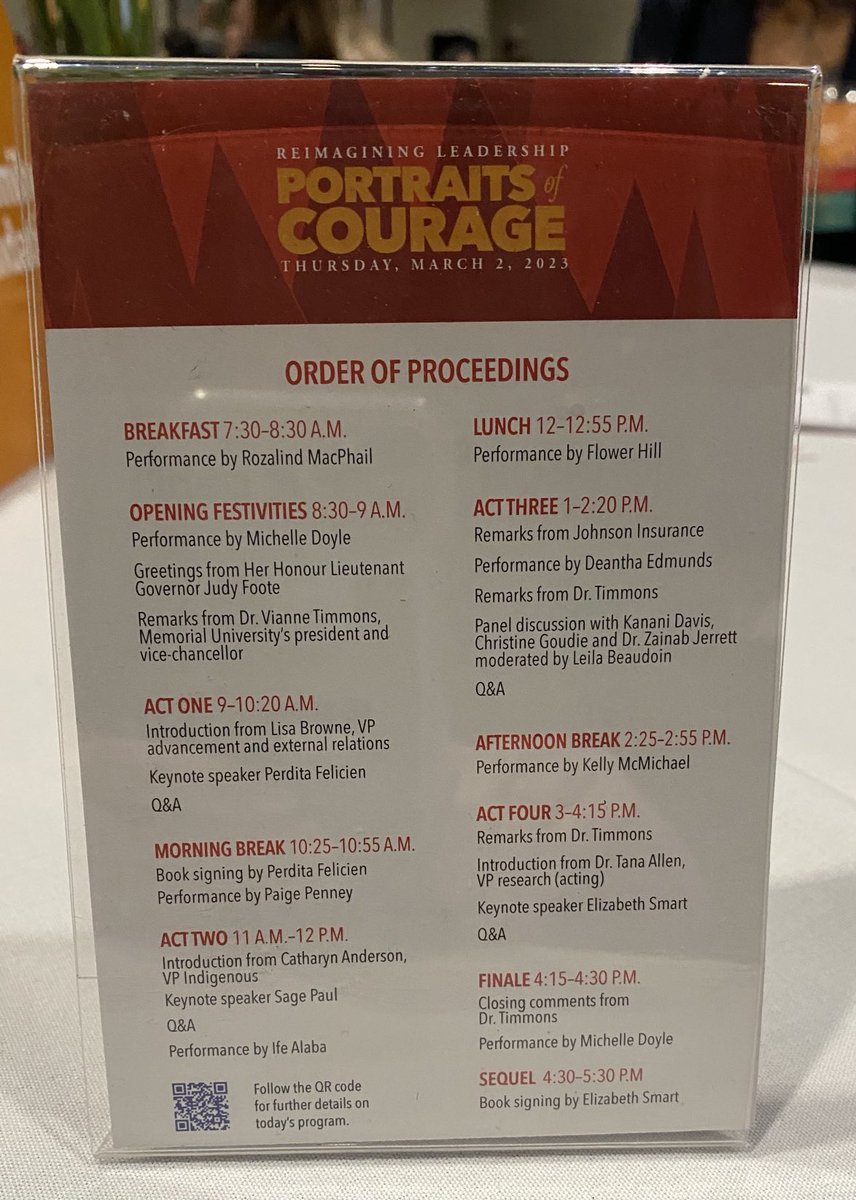 Excited to be here today for Portraits of Courage with such a wonderful group!#reimaginingleadership ⁦@MemorialU⁩