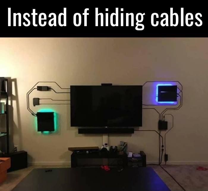 robeytech's tweet photo. I gotta say, another way to approach cable management in your setup. https://t.co/utOVDITPjo