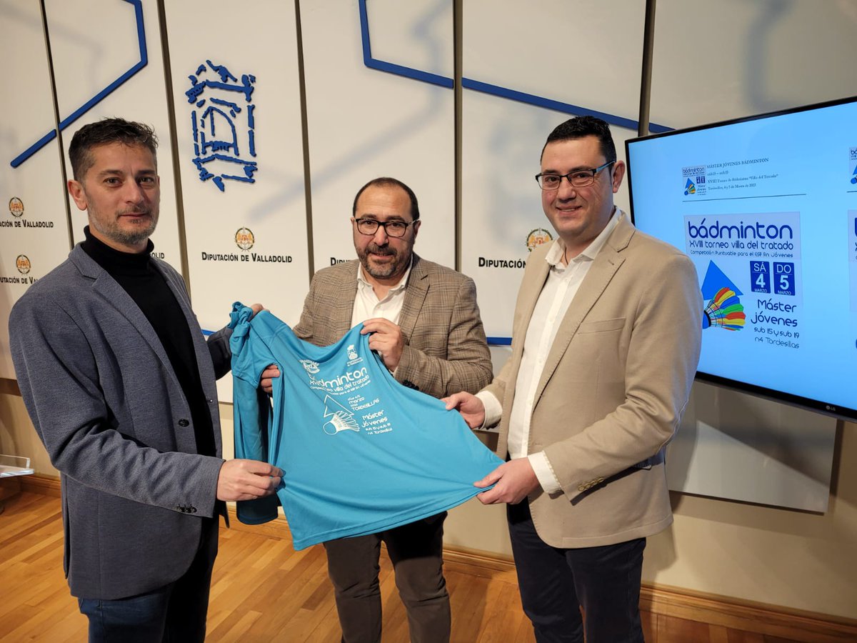 🏸 Presentamos en la Sala de Recepciones del Palacio Pimentel, el XVIII Torneo ‘Villa del Tratado’, prueba del Máster Jóvenes sub’15 y sub’19 \ bádminton, que se celebrará en el pabellón deportivo municipal de Tordesillas este fin de semana.

#Trd2023 #Tordesillas #Bádminton