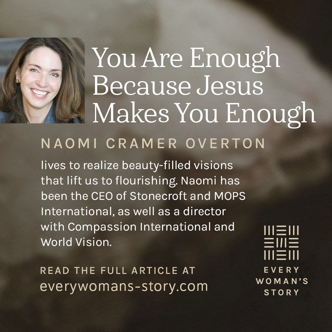 Listen in as Naomi offers biblical encouragement to every woman who wonders whether they are enough.

l8r.it/juYh

#everywomansstory #ewsourstories #ewsarticles #comeandlisten #youarenough #iamenough #because #jesusmakesyouenough