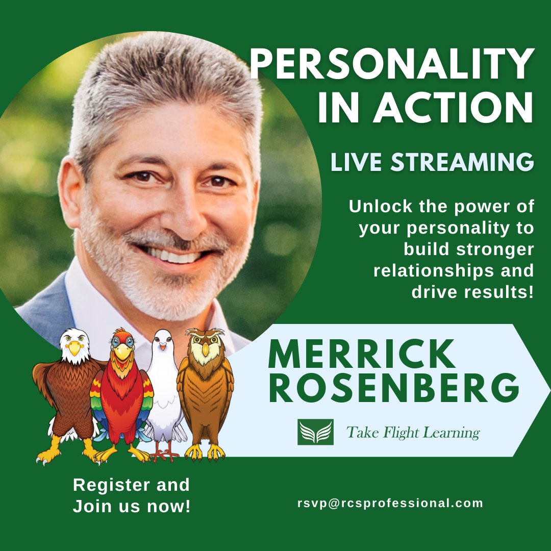 RCSProServices's tweet image. Join us on March 14th for an exclusive opportunity to learn from Merrick Rosenberg, the accomplished author and CEO of Take Flight Learning.

🍎 RSVP today: hubs.li/Q01DYVJF0

#rcspro #rcsevents #takeflightlearning #powerful #communication #healthy #influence #productive