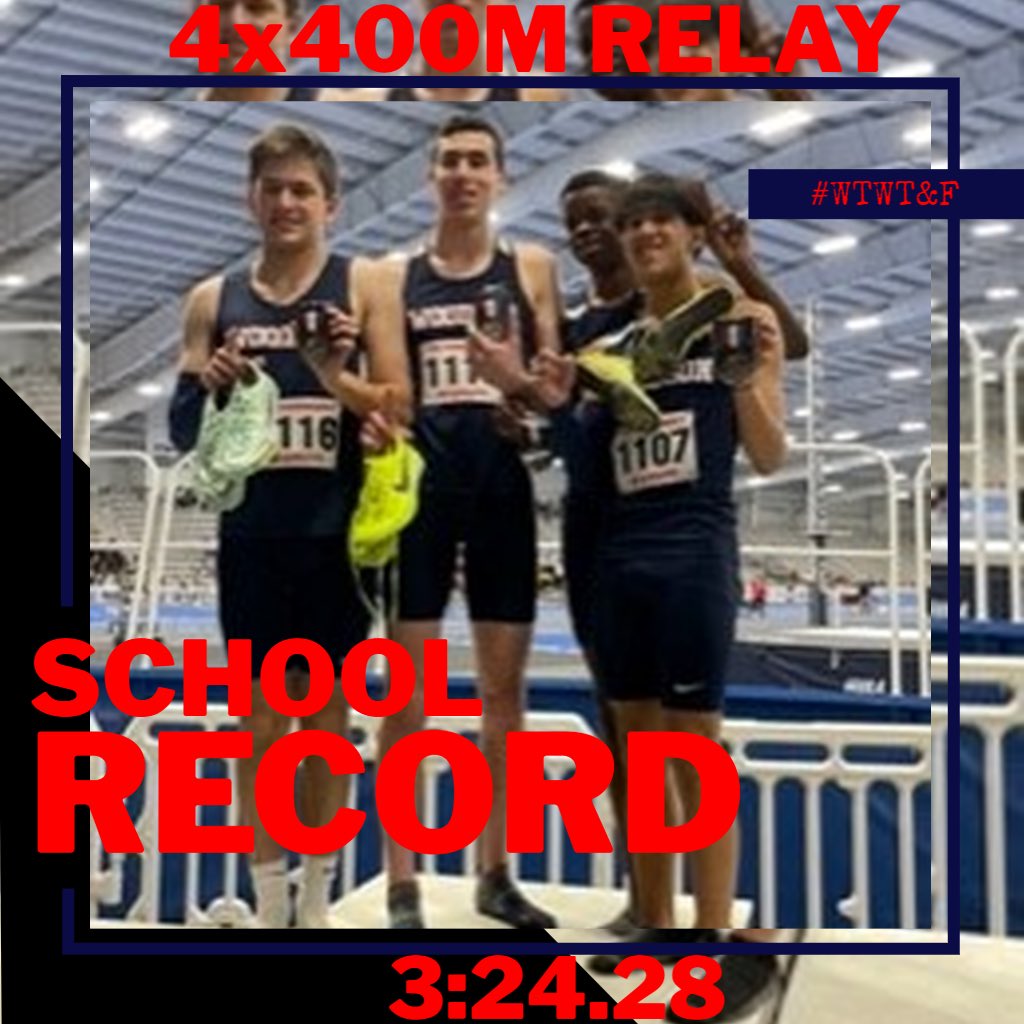 Woodson Sports Leadership (@cavsportslead) on Twitter photo Congratulations to Ethan Spector, Caleb Hymans, Justin Anderson, and Milo Bantug who broke the school record in the 4X400M relay with a time of 3:24.28.
This time also claimed the top spot at the VHSL State Championships!
Great job boys‼️‼️
<a href="/WoodsonXCTF/">Woodson XC / T&F</a> Congratulations to Ethan Spector, Caleb Hymans, Justin Anderson, and Milo Bantug who broke the school record in the 4X400M relay with a time of 3:24.28.
This time also claimed the top spot at the VHSL State Championships!
Great job boys‼️‼️
<a href="/WoodsonXCTF/">Woodson XC / T&F</a>