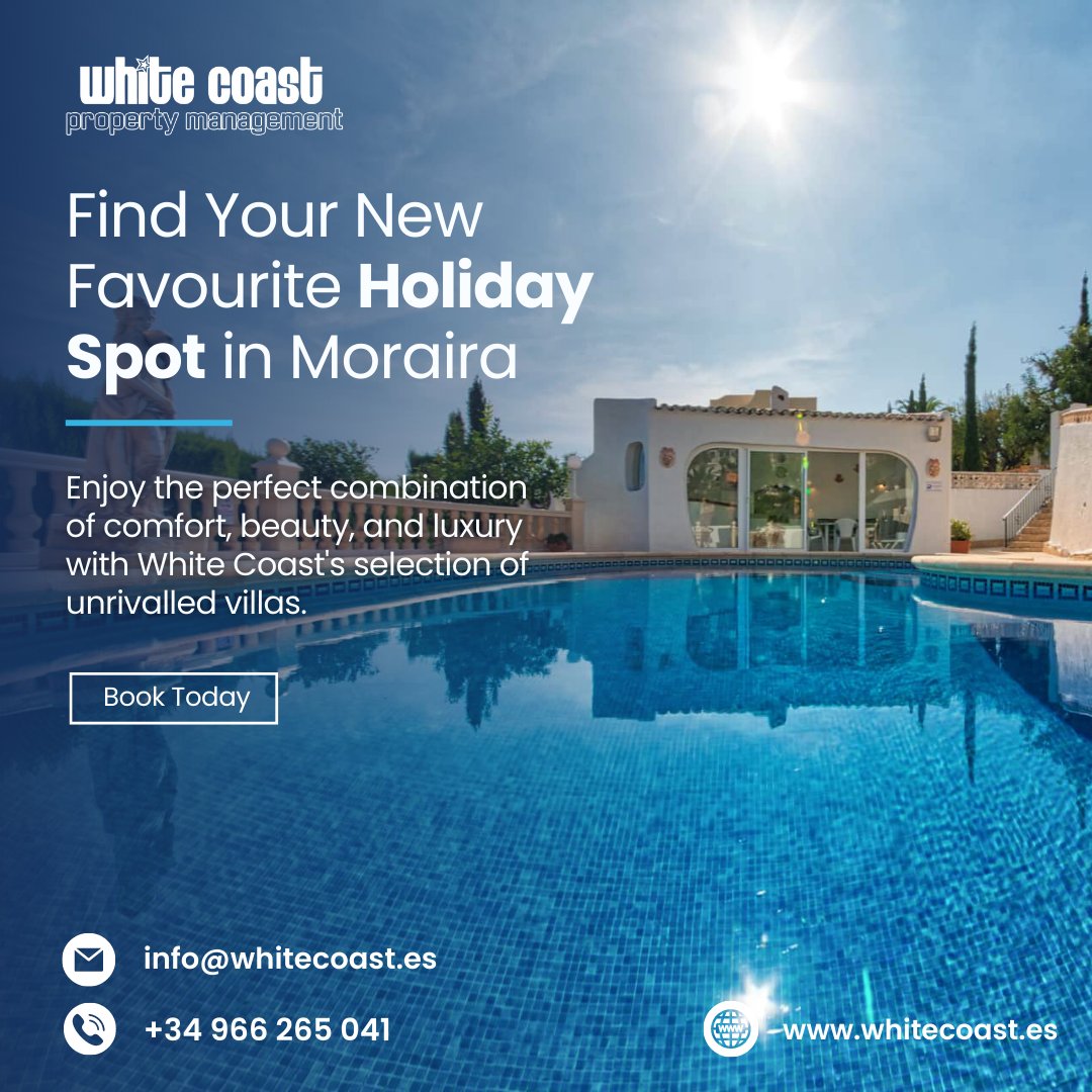 whitecoastcb's tweet photo. Make memories that will last a lifetime with a unique luxury villa rental experience.
Contact us today or learn more by visiting https://t.co/iP80XuhrZM
.
.
.
.
#holiday #property #propertymanagement #villarental #luxuryvacation #home #vacationhome #Javea #JaveaHomes #Moraira https://t.co/GaYWXxaCJ9