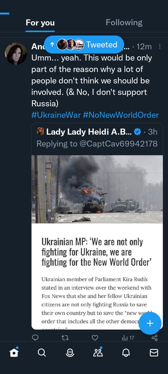 LMAO This chick blocked me bc I tweeted about the Ukraine war & not wanting a new world order, yet has Trump on her banner. Look @ tweets and replies before you follow anyone. Some are tryin' to fake you out.
🤦‍♀️ #idiots #YouWerentFastEnough
And I'll say it again: #NoNewWorldOrder