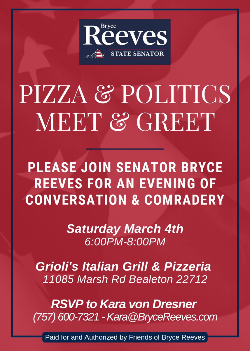 ReevesVA's tweet photo. Please join us this Saturday! πΊπ² #brycereeves #gopproud28 https://t.co/2UZuoX9t1k