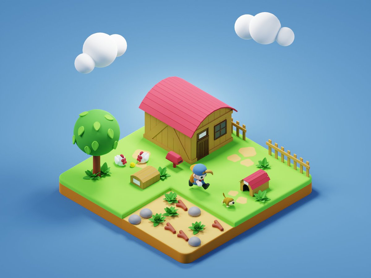 piyemus's tweet photo. Harvest Moon BTN #b3d #blender https://t.co/17lp2ess5E