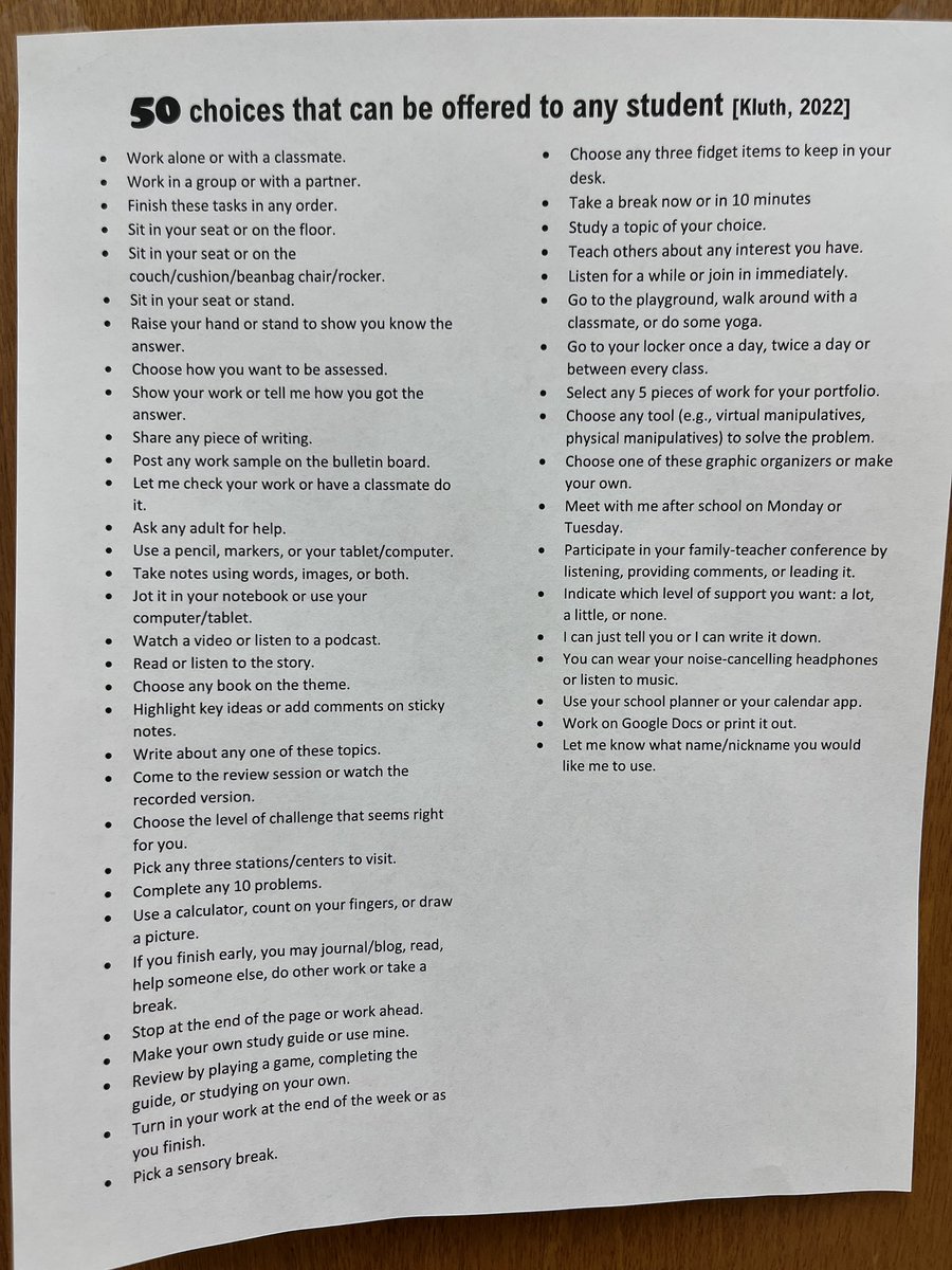 MrJoePark's tweet image. Found on the back of our copy room door.  #udl #differentiatedinstruction #educoach