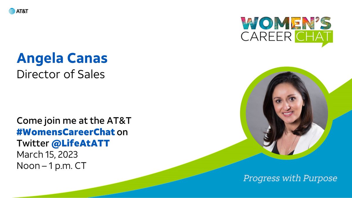 Excited to participate again in this year's #WomensCareerChat ! Could not think of a better time than Women's History month to join some phenomenal AT&amp;T leaders on March 15th at 12p CT. Please join us here or on LinkedIn for a chat about Progress with Purpose!! <a href="/LifeAtATT/">Life at AT&T</a>