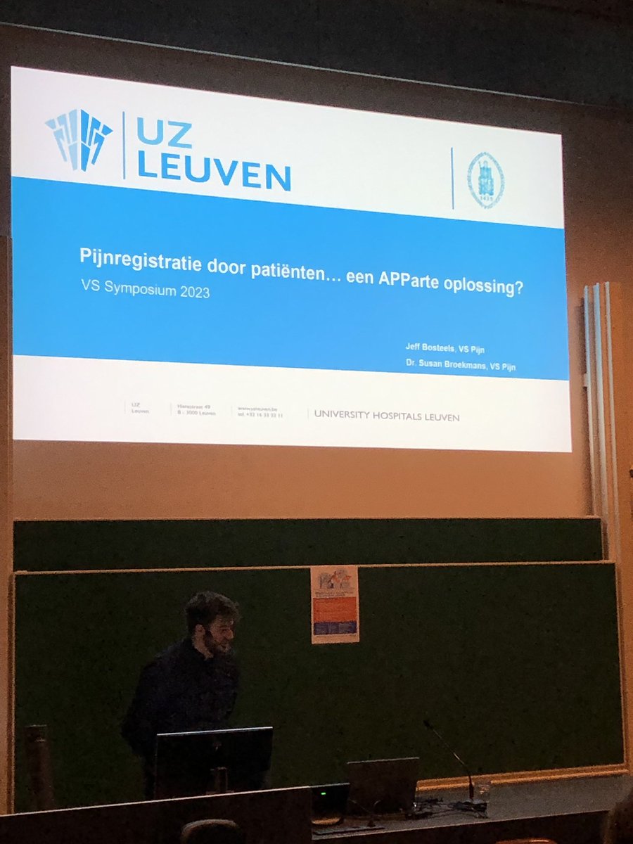 AnnickVcl's tweet photo. #verpleegkundigspecialist @jeff_bosteels @UZLeuven presenteert de optimalisatie van pijnregistratie en validatie van visuele numerieke pijnschaal met de stakeholders als belangrijke partners in #implementatie. #VSSymposium #grensverleggers #nursingresearch @UZLeuvenNursing https://t.co/VTOV3aos8H