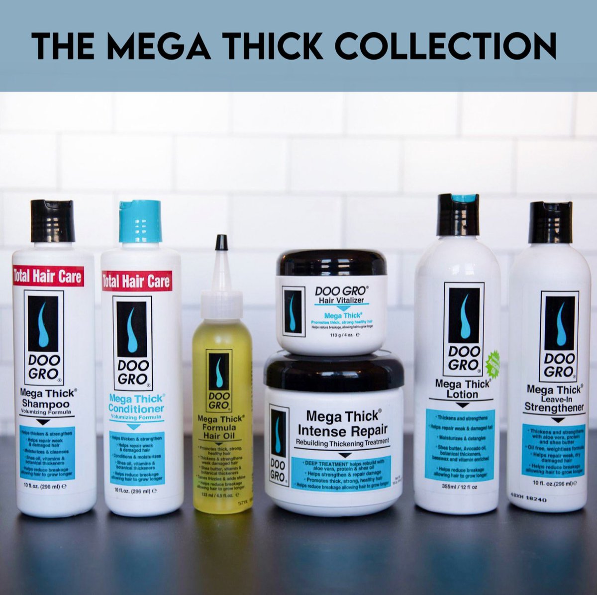 OfficialDooGro's tweet photo. Elevate your wash day routine with Doo Gro Mega Thick products! These products work together to thicken and strengthen hair. π€©π #DooGro https://t.co/V8CzwcQ4oo