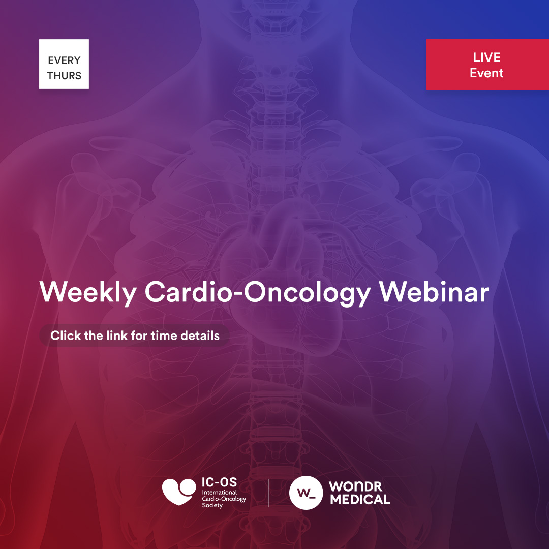 Wondr Medical Events (@wondrevents) on Twitter photo Are you interested in cardio-oncology?
The <a href="/ICOSociety/">International Cardio-Oncology Society</a> is hosting weekly webinars featuring real-world cases, lectures and panel discussions with internationally renowned experts.
Click the link to join the next live event.
bit.ly/3tWTyyd
#CardioOncology Are you interested in cardio-oncology?
The <a href="/ICOSociety/">International Cardio-Oncology Society</a> is hosting weekly webinars featuring real-world cases, lectures and panel discussions with internationally renowned experts.
Click the link to join the next live event.
bit.ly/3tWTyyd
#CardioOncology
