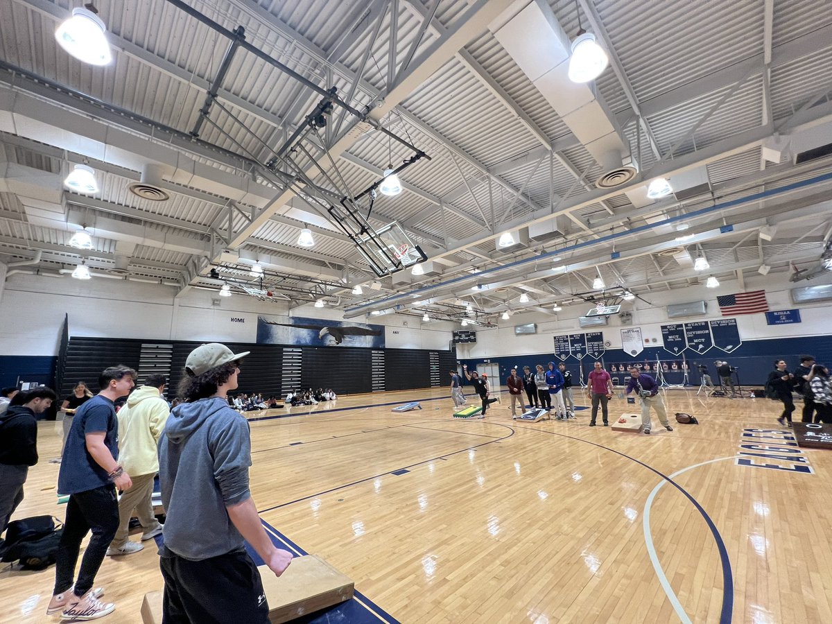 Five Boards going today! Midd South Staff/Student Cornhole Tournament in full swing!