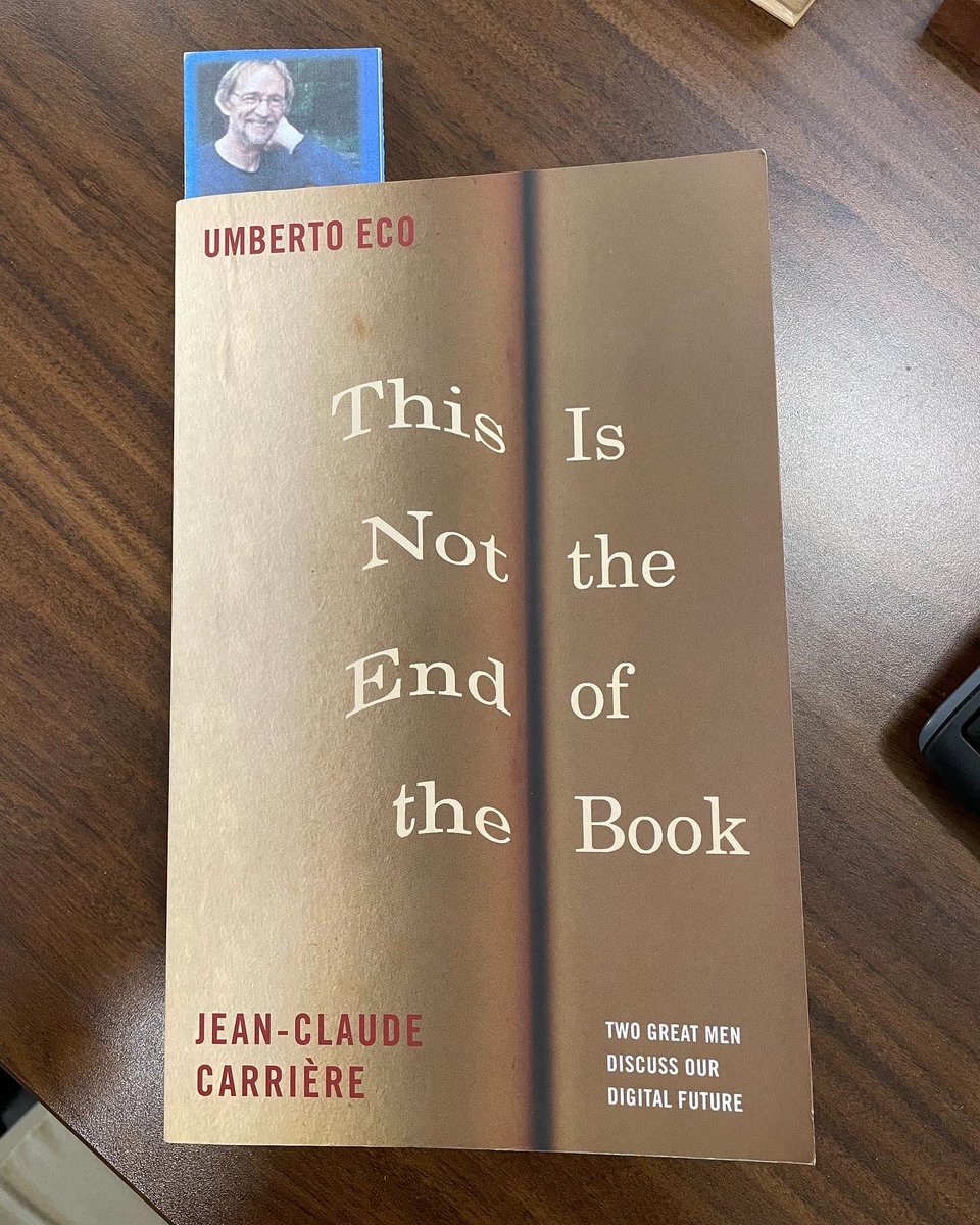KimSantoBU's tweet photo. Happy #ReadAcrossAmericaDay!
I present to you a convo b/t two great writers discussing the future of books &amp; reading, and the magnificent stupidity of humankind. Whether you're a voracious reader or a casual article skimmer, today celebrates our engagement with the printed word. https://t.co/5BJb9nz88t