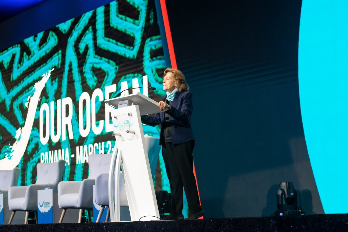 “This is our chance, your chance, the best chance we will ever have to secure a long enduring future for the one species that has a magnified influence on the others.” Dr. <a href="/SylviaEarle/">Sylvia A. Earle</a> kicks off the panel on marine protected areas at @OurOceanPanama.