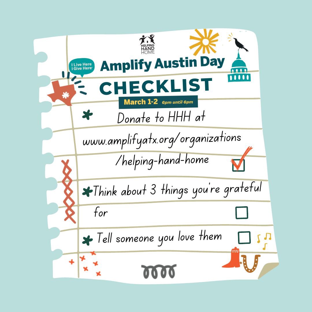 It's Amplify Austin Day! Have you completed the Amplify Austin Day Checklist? Join us in spreading some joy and making a difference in the lives of these amazing kids.
 
DONATE HERE: amplifyatx.org/organizations/…
 
#AmplifyAustin #HopeHappensHere
