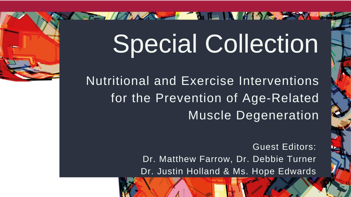 Therapeutic Advances in Chronic Disease (@tachronicdis) on Twitter photo We are pleased to announce we have a new Special Collection on Nutritional and Exercise Interventions for the Prevention of Age-Related Muscle Degeneration which is now open for submissions!
More info: bit.ly/3J6qFYE
<a href="/JustinJHolland/">Justin Holland</a>, <a href="/UniofBradford/">University of Bradford</a> <a href="/QUT/">QUT</a> <a href="/SAGEJournals/">Sage Journals</a> We are pleased to announce we have a new Special Collection on Nutritional and Exercise Interventions for the Prevention of Age-Related Muscle Degeneration which is now open for submissions!
More info: bit.ly/3J6qFYE
<a href="/JustinJHolland/">Justin Holland</a>, <a href="/UniofBradford/">University of Bradford</a> <a href="/QUT/">QUT</a> <a href="/SAGEJournals/">Sage Journals</a>