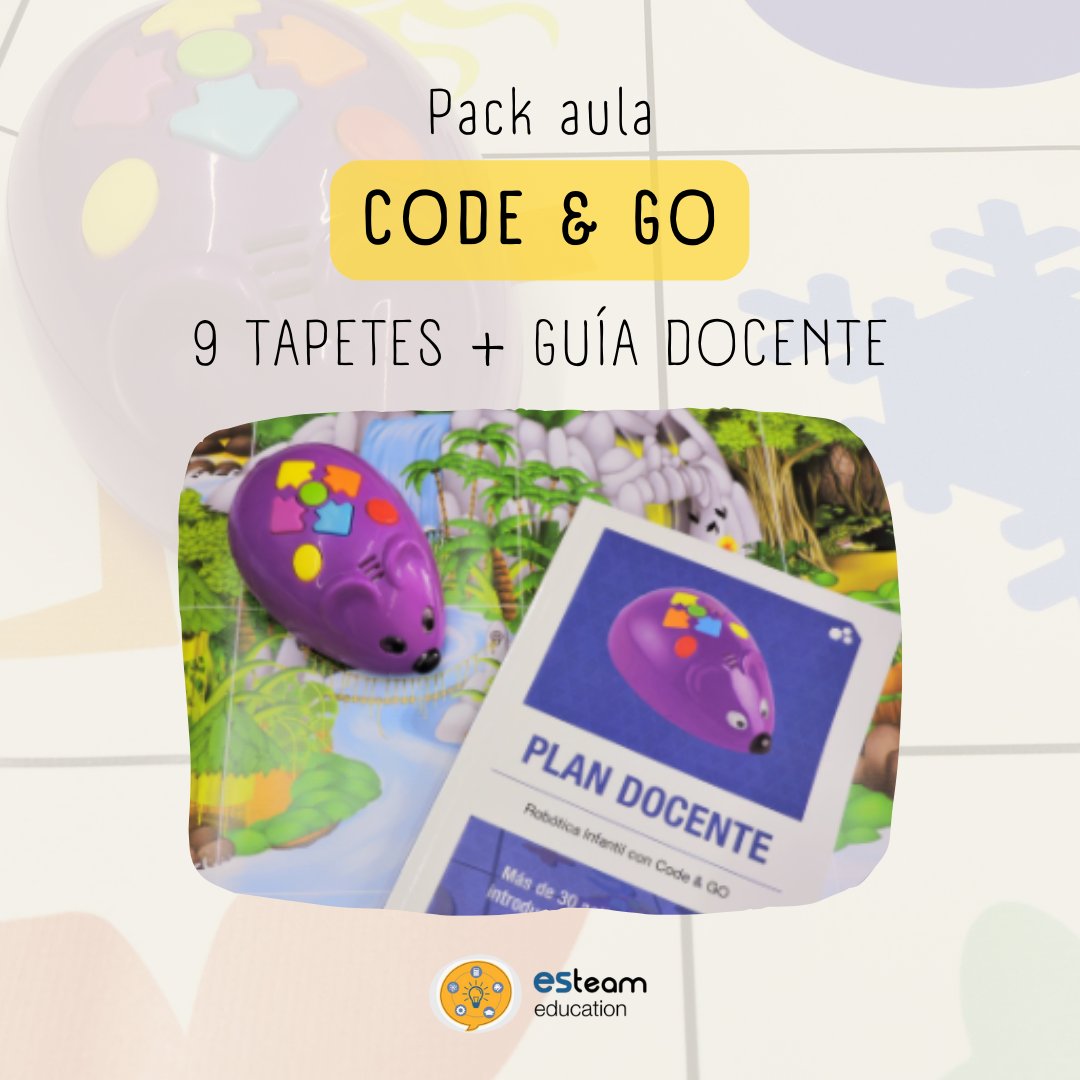 esteamedu's tweet image. Pack aula CODE & GO 🐀
9 tapetes didácticos y guía docente con más de 30 actividades para Educación infantil.
¡EXCLUSIVO en nuestra tienda online!
#CODEGO #Educación #EI #Infantil #Robòtica #Programación #CODE #Pensamientocomputacional #Docentes