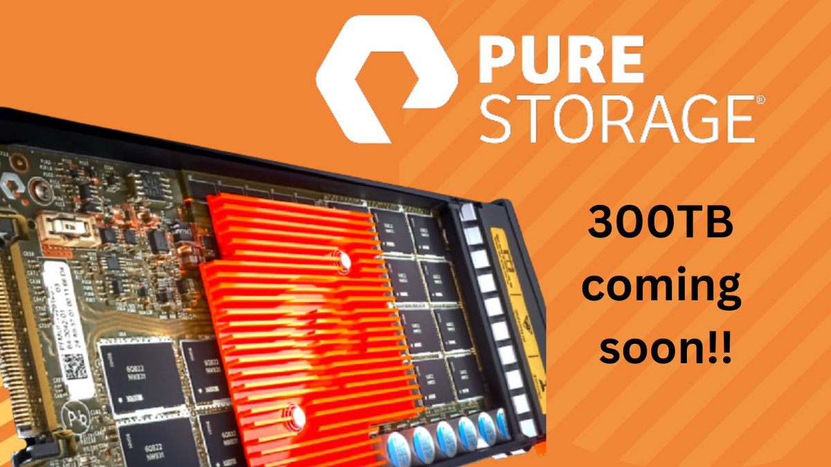 RealTDG's tweet image. Pricey New Storage Drives Unveiled: 300TB coming soon
By year 2026, Pure Storage intends to release a Direct Flash Module (DFM) with a storage capacity of a whooping 300TB.
#PureStorage #allflasharray #HDD #flashblad