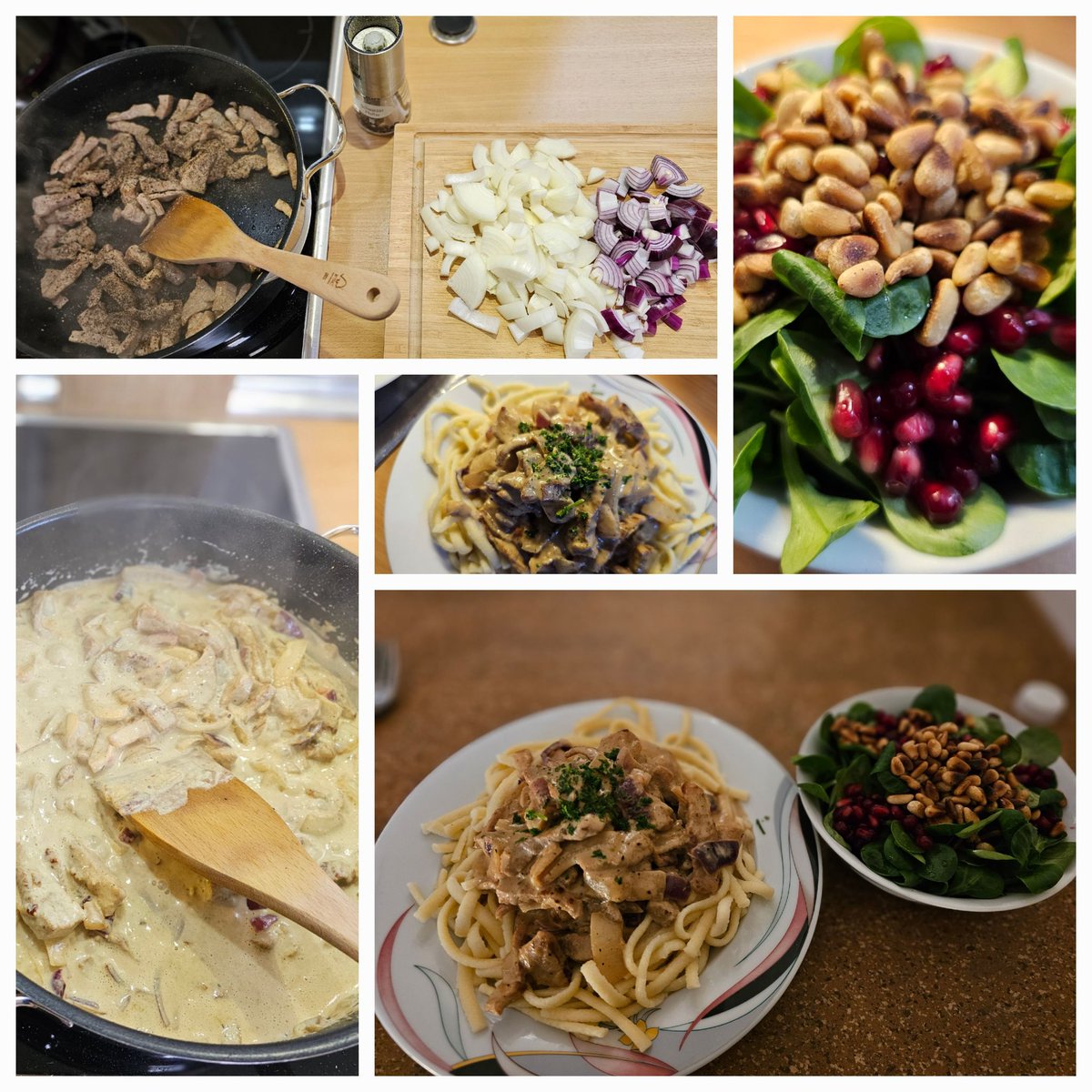 AvarrishK's tweet photo. Geschnetzeltes in Senfsoße und Feldsalat https://t.co/9H6hbBvV7K