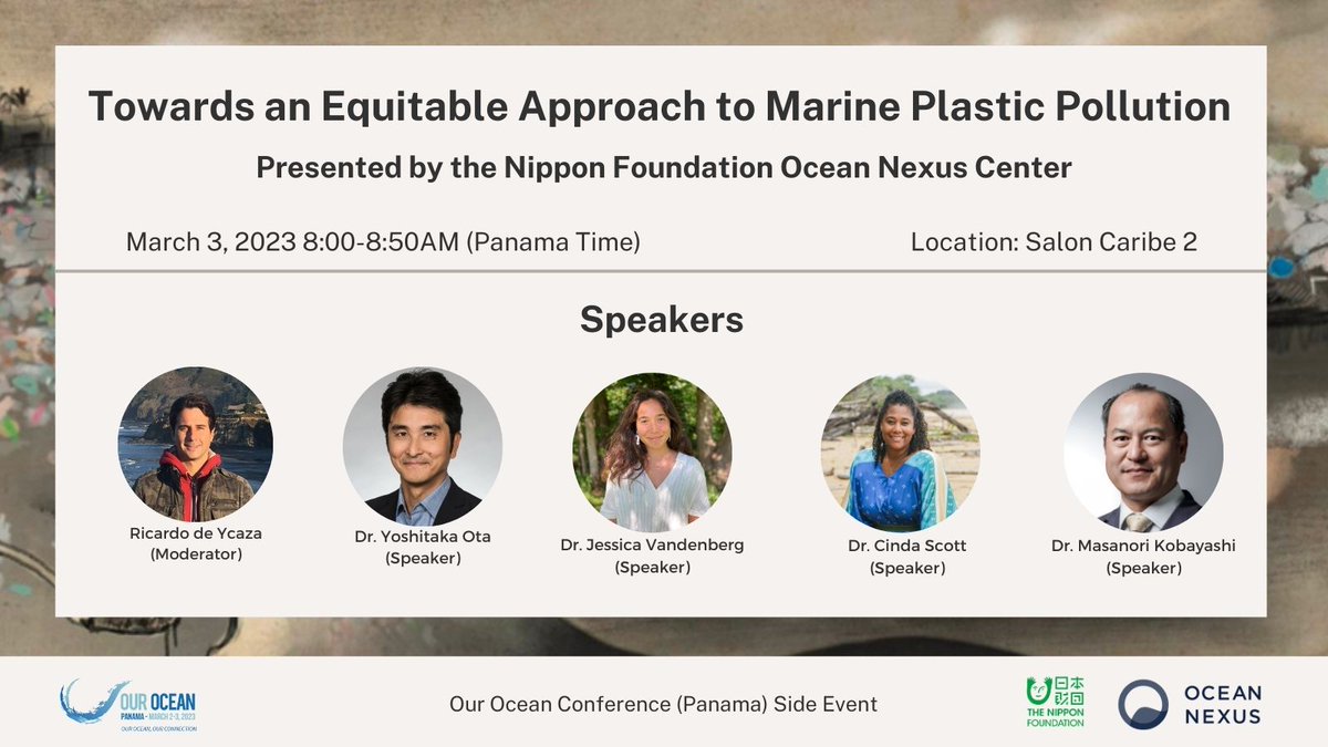 We are excited to introduce our speakers for our side event at @OurOceanPanama. The event will take place TOMORROW from 8:00-8:50am Panama time. #OurOceanPanama

Check out our event page for more info: oceannexus.uw.edu/2023/02/23/202…