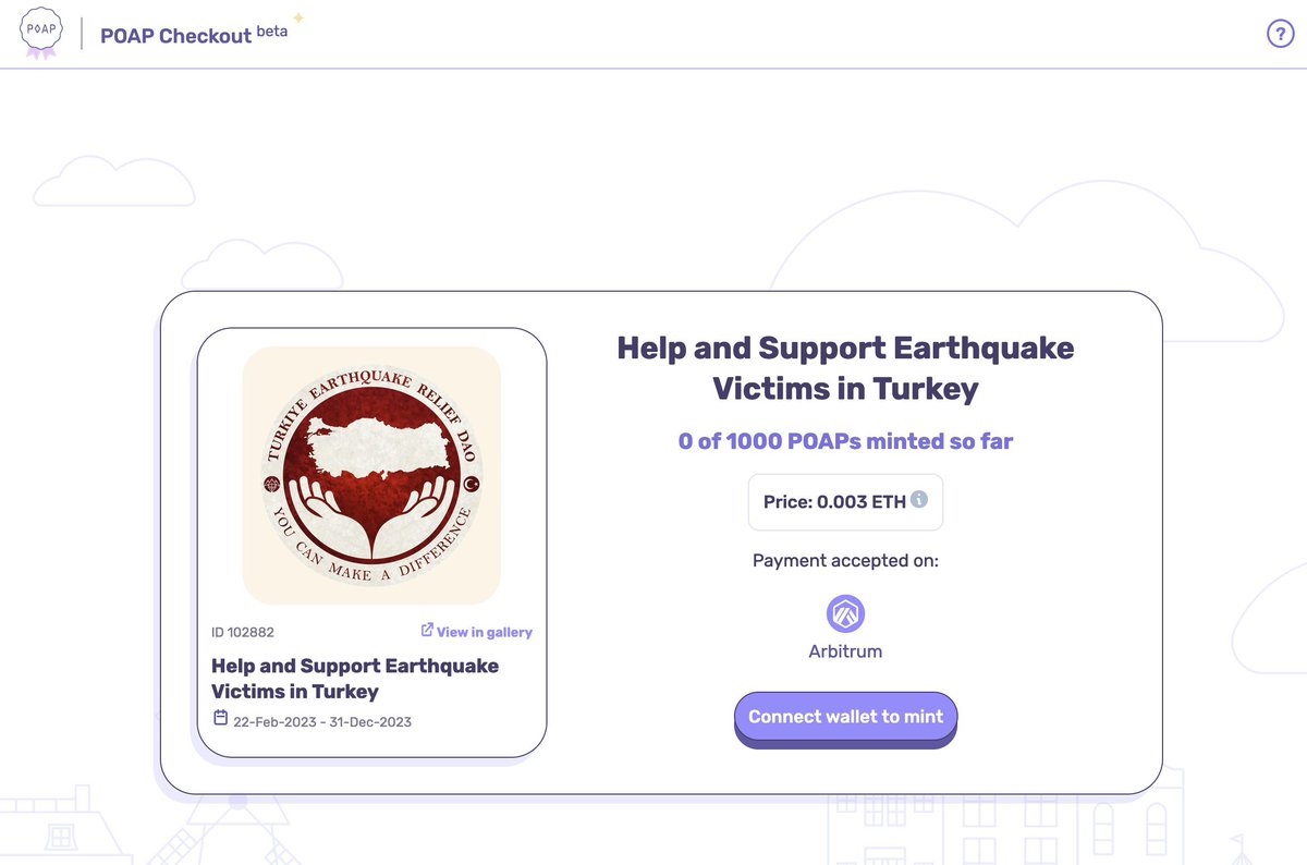 armagan.eth 🦉 (@epochzer0) on Twitter photo here is the best use case
Mint a <a href="/poapxyz/">POAP - Bookmarks for your life</a> for 0.003 eth to support the earthquake survivors. <a href="/TurkeyReliefDAO/">TURKIYE Earthquake Relief DAO 🇹🇷</a>
checkout.poap.xyz/sale/451051a3-…
x.com/TurkeyReliefDA… here is the best use case
Mint a <a href="/poapxyz/">POAP - Bookmarks for your life</a> for 0.003 eth to support the earthquake survivors. <a href="/TurkeyReliefDAO/">TURKIYE Earthquake Relief DAO 🇹🇷</a>
checkout.poap.xyz/sale/451051a3-…
x.com/TurkeyReliefDA…