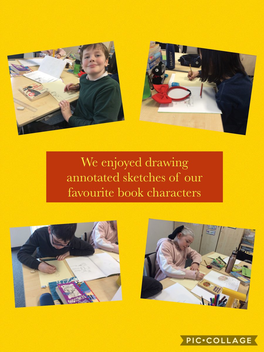P6 had great fun dressing up for #WorldBookDay as well as creating annotated sketches of their favourite characters. #RRSA #Article12 #Article17 #Article31 @AliAllan_PLL @NAC_Literacy