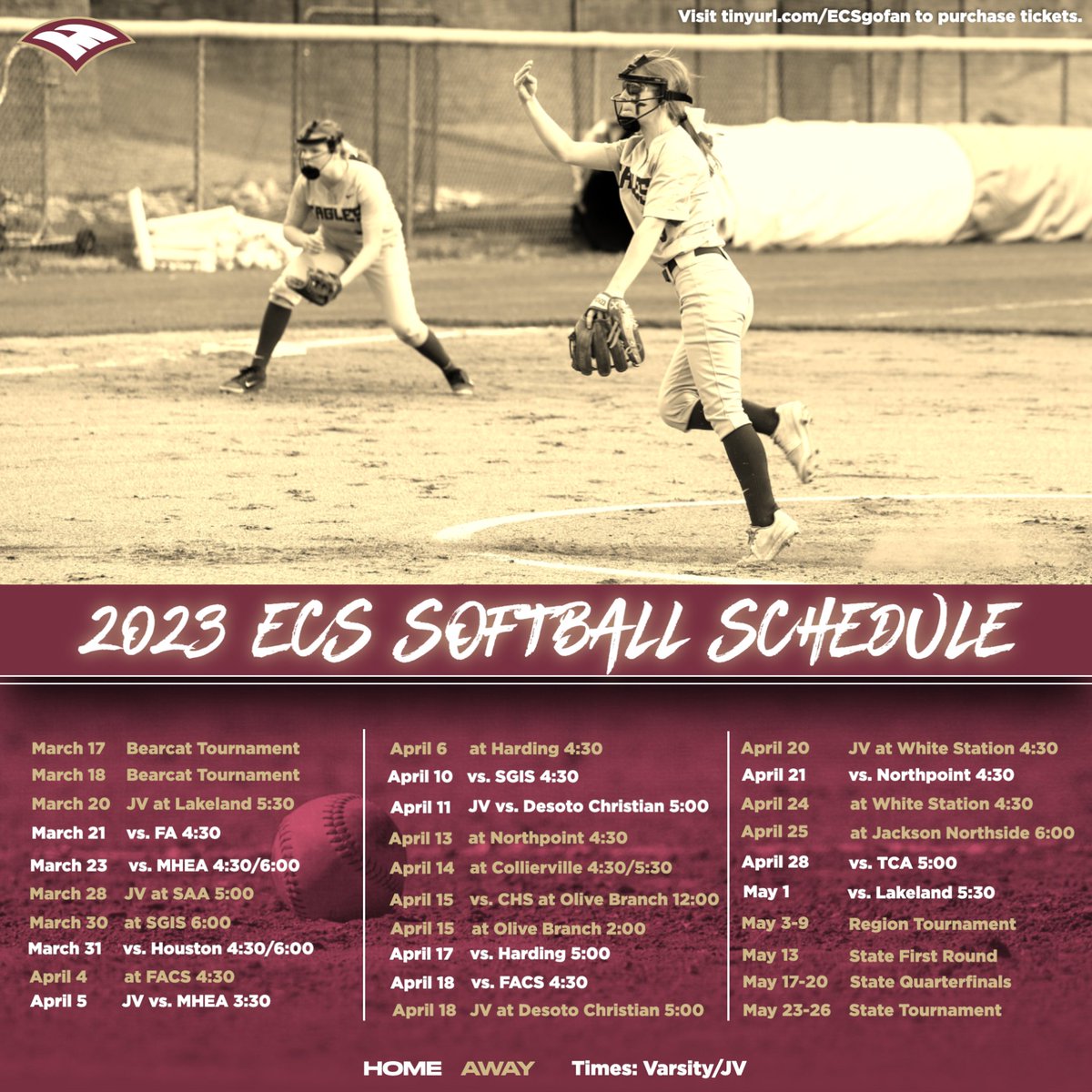 Varsity Softball season is almost here! Check out their schedule and make plans to cheer on the Eagles! #GoEagles
