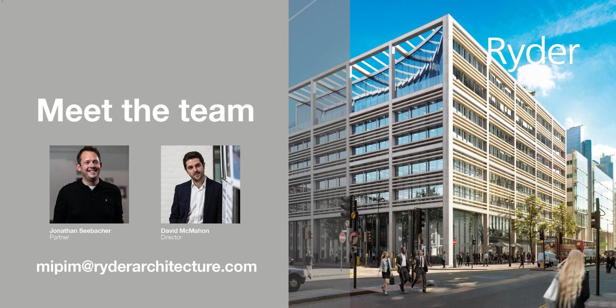 Heading to MIPIM? If you'd like to meet the Ryder team drop us a message at mipim@ryderarchitecture.com, or say hello to us on stand C19.C.

#MIPIM2023