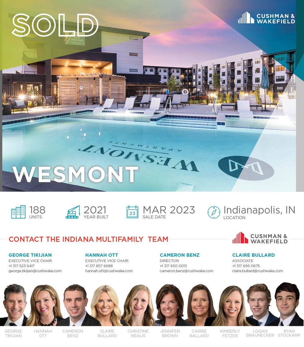 INMultiTeam's tweet image. SOLD :: Wesmont, 188 Units || Indianapolis, IN

multifamily.cushwake.com/Listings?Statu…

#Multifamily #MultifamilyInvesting #ApartmentInvesting #IndianapolisMultifamily #IndianaMultifamily #MidwestMultifamily #Multihousing #CRE #commercialrealestate