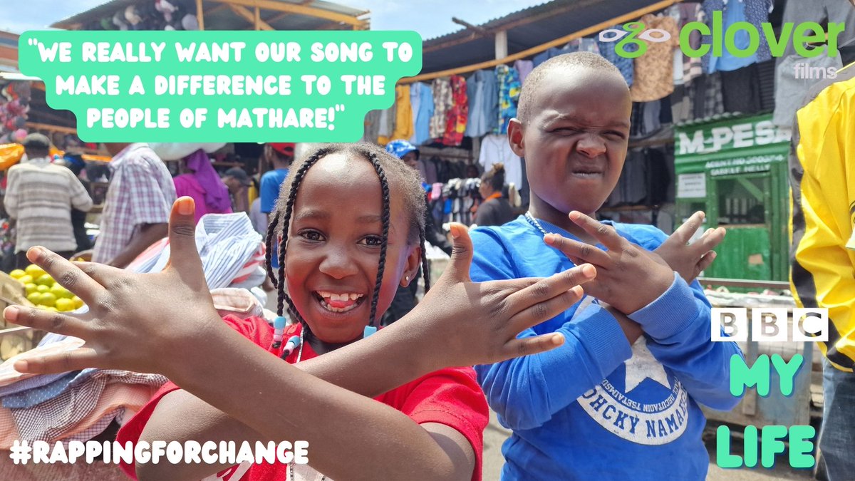 🚨 Rapping For Change airs on @cbbc at 18:25, tonight! Our heart-warming story about @juala_superboy and Young Fortune, their passion for music, and life in Mathare, Kenya. Watch live here! bbc.co.uk/iplayer/live/c…