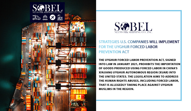 Follow & Visit Us sobelnet.com

Strategies U.S. Companies will Implement for the Uyghur Forced Labor Prevention Act

#NewsUpdate #forcedlabor #China #import #export #logistics #humanrights #supplychain #legislation #freight #shipping #frieghtforwarding #sobelnet