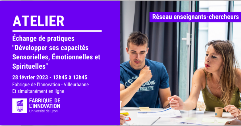 ProCESS_EU's tweet photo. On 28 Feb. 2023 the La Fabrique de l’Innovation organized a workshop with the topic “Developing your Sensory, Emotional and Spiritual Capacities”. During the event, Vincent Goubier shared information on ProCESS methodology with the participant from the ComUE Université de Lyon. https://t.co/2fA1kbFrYg