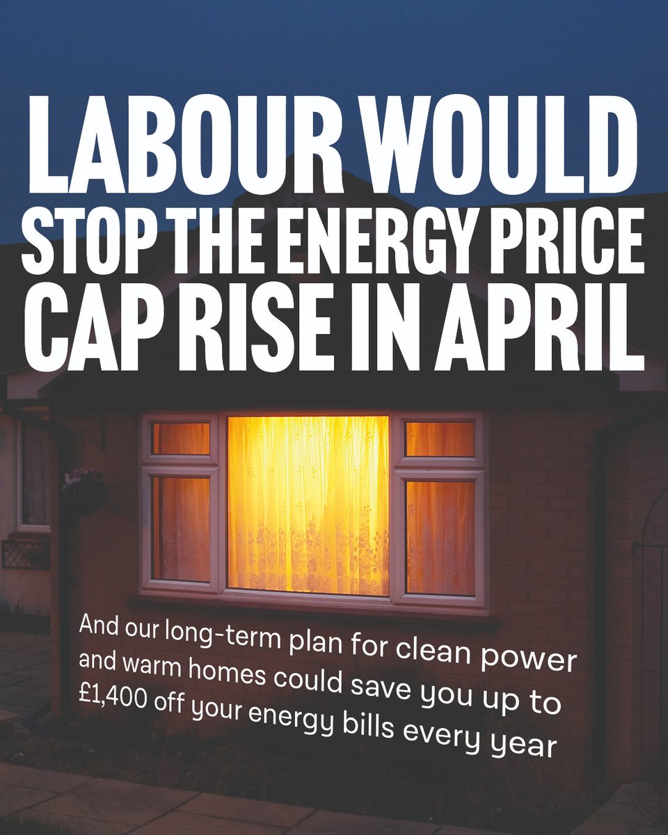 ThanetLab's tweet image. Lower energy bills, warmer homes, and clean power.
That’s the difference a Labour government would make.