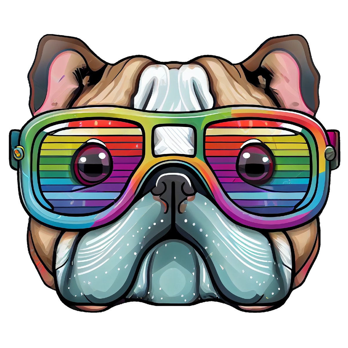 Introducing the Kawaii Synthwave bulldog the perfect accessory for dog lovers!
#kawaii #cutedogs #dogfashion #goggles  #anime #dogfather #bulldog  #doggo, #Pride #rainbow  #dogfighting #17march  #gamerlife #synthwave #psychedelic #mushroom😀